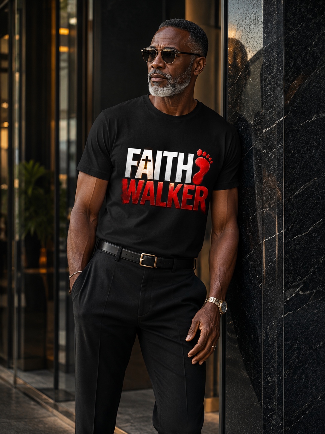 FaithWalker model wearing H.O.M.S. apparel