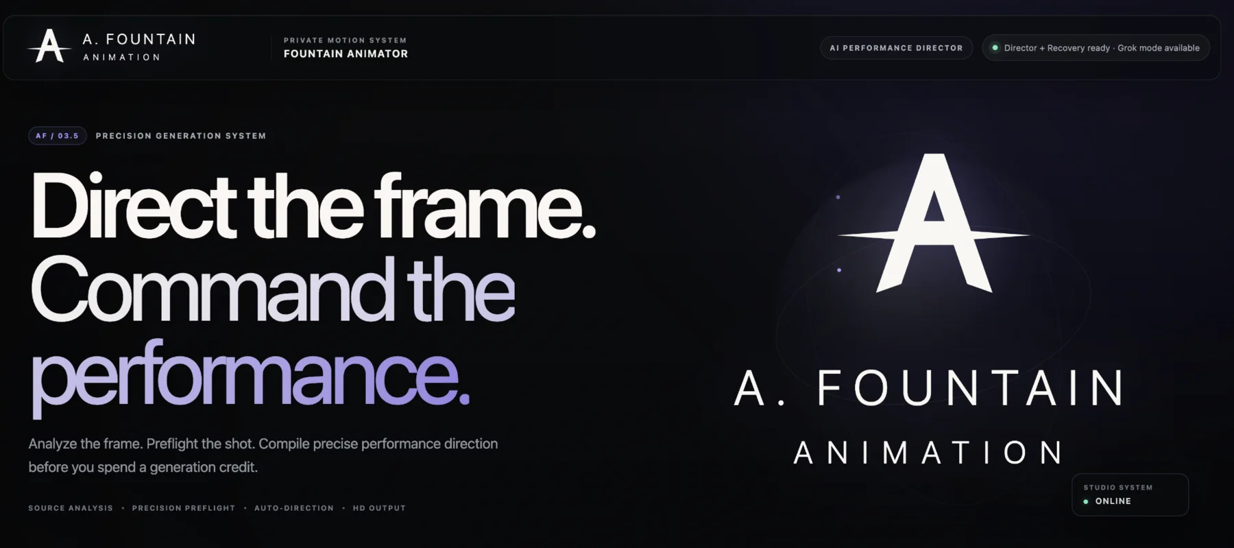 Fountain Animator performance system