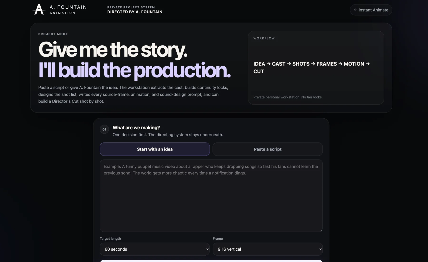 Fountain Director production system